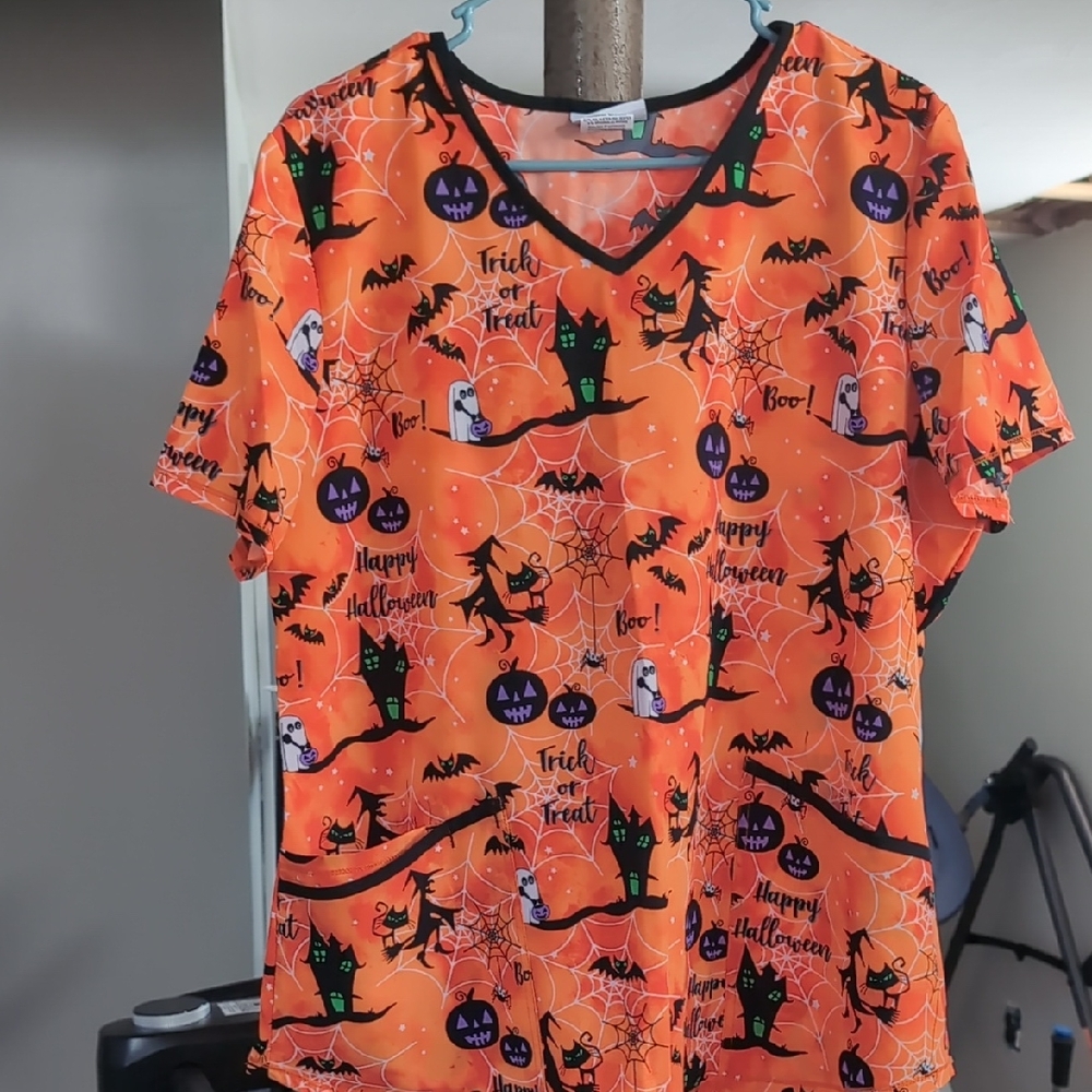 Scrubstar Orange Halloween Costume Top